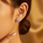 Silver MOIS White Flower Earrings 1ct